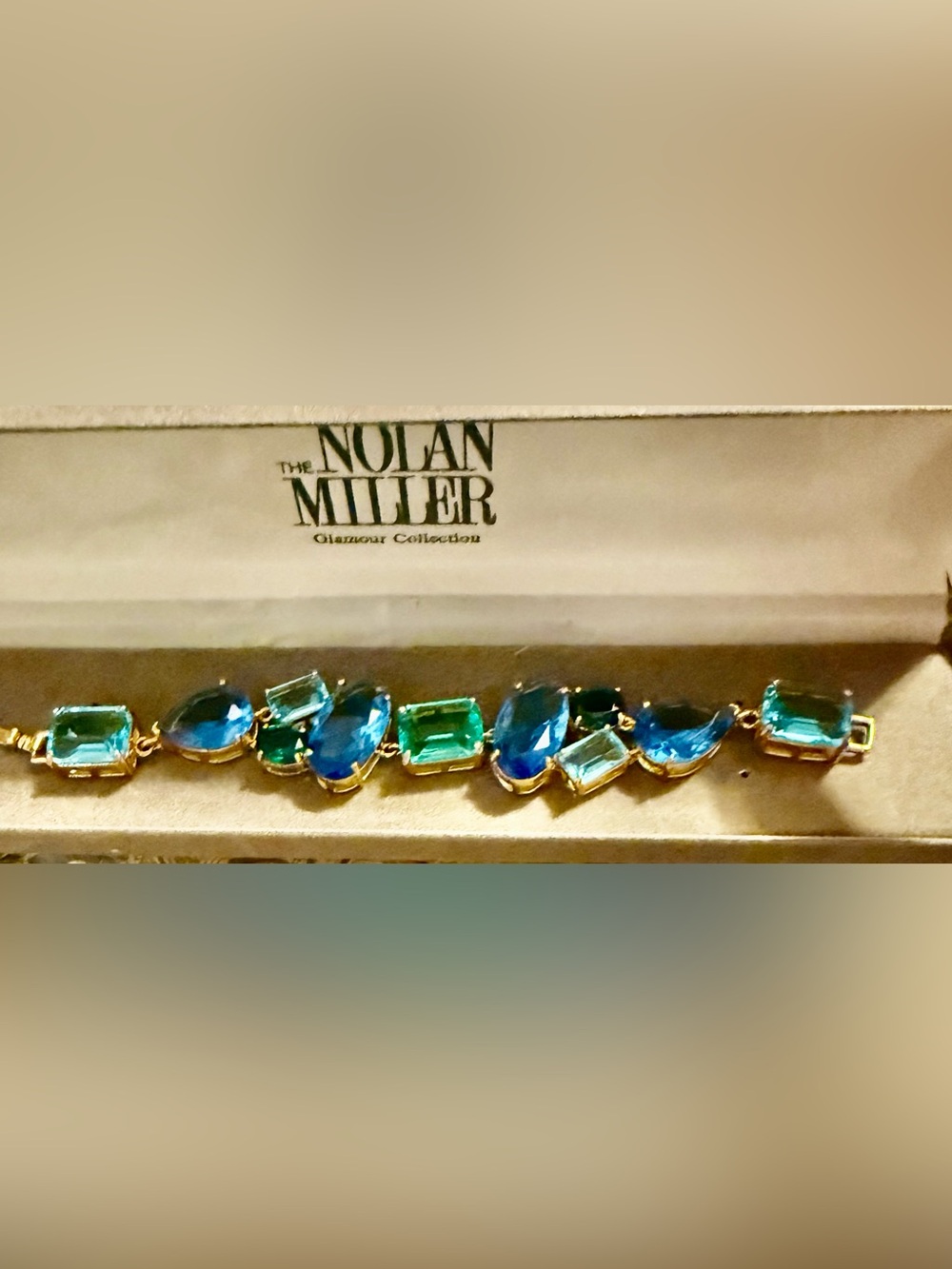 Nolan Miller Blue and Teal Crystal Necklace